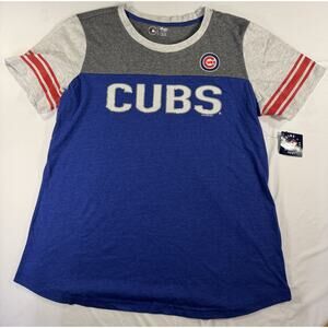 Chicago Cubs Baseball T Shirt Sequin Scoop Neck Womens XL